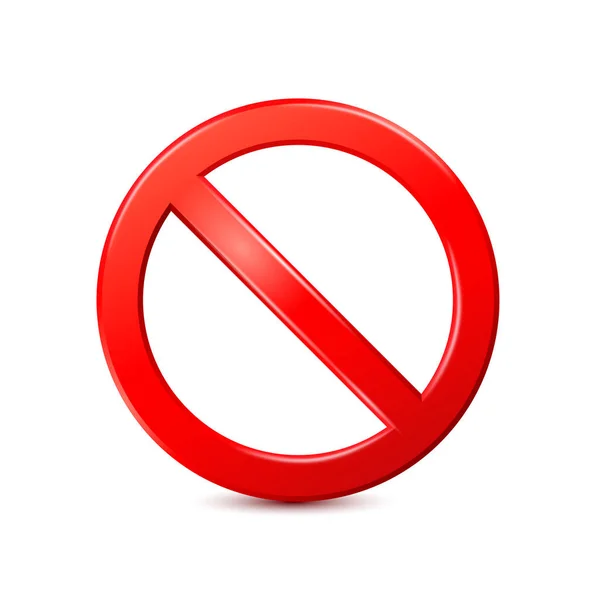 Prohibiční Znamení Červené Izolované Bílém Pozadí Ikona Šablony Symbolu Zákazu — Stockový vektor