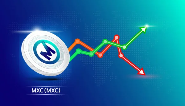 Moneda Mxc Cryptocurrency Símbolo Simbólico Con Gráfico Comercio Inversión Bursátil — Vector de stock