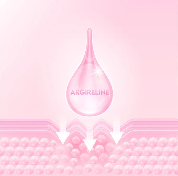 Kırışıklıkları onarmak için deri hücre katmanından Argireline kolajeni aktar. Güzellik tedavisiyle beslenme derisi tasarımı. Tıbbi ve bilimsel kavramlar. 3D Gerçekçi Vektör EPS10.