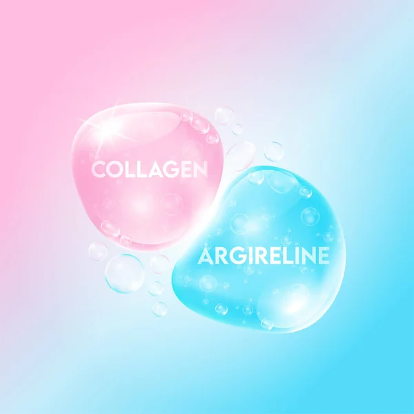 Acetyl Hexapeptide 콜라겐 Collagen Pink 관리를 색소이다 비타민 자연적 거품으로부터 — 스톡 벡터