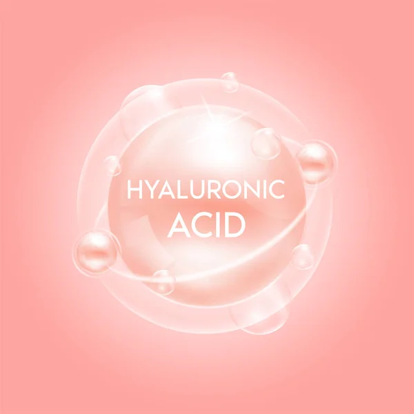 Solution Acide Hyaluronique Crème Complexe Vitamines Collagène Formule Chimique Sérum — Image vectorielle