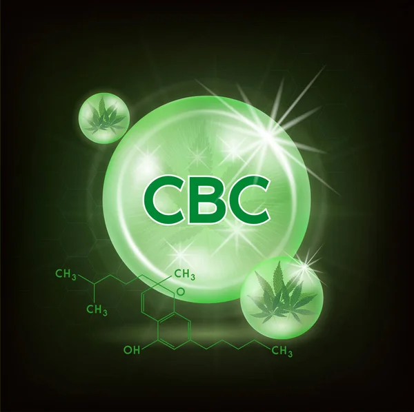 마리화나 의학용 Cbc Cannabichromene Oil Hemp Products Vector Eps10 Illustration — 스톡 벡터