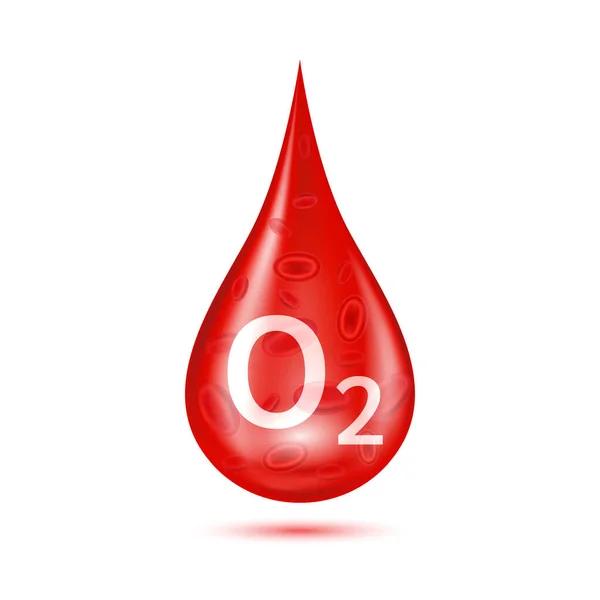 Largue Glóbulos Vermelhos Saturação Sanguínea Oxigénio Conceitos Médicos Científicos Ícone — Vetor de Stock