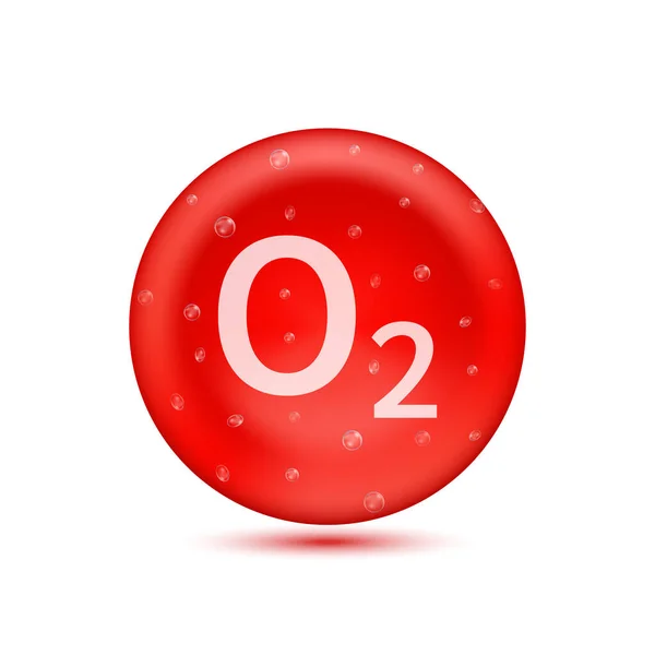赤血球だ 血液酸素O2飽和 医学と科学の概念 白い背景ベクトル図上に隔離されたアイコン現実的な3D — ストックベクタ