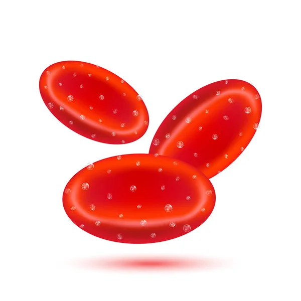 Czerwone Krwinki Nasycenie Tlenem Krwi Koncepcje Medyczne Naukowe Ikona Realistyczne — Wektor stockowy