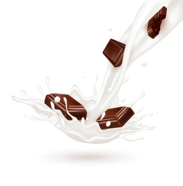 Kırmızı elmalı çikolatalı süt ve beyaz arka planda izole edilmiş süt yoğurdu. Egzersiz ve sağlıklı yiyecekler. Sağlık konsepti. Gerçekçi 3d vektör illüstrasyonu.