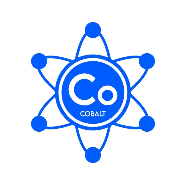 Minerais Ícone Cobalto Azul Átomo Forma Linha Simples Isolado Fundo —  Vetores de Stock