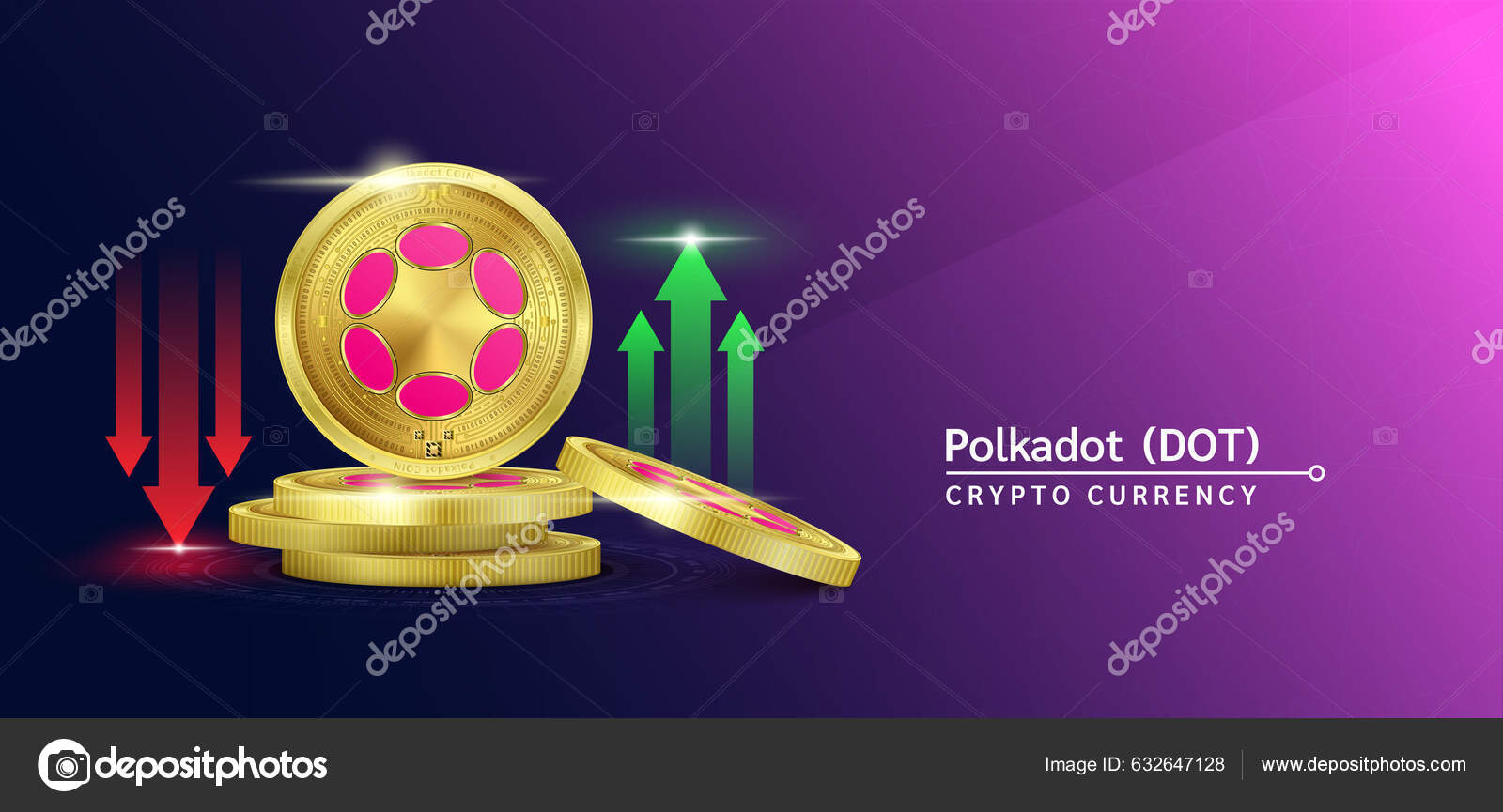 Polkadot Token Cryptocurrency Banner Future Currency Blockchain Stock  Market Red Stock Vector by ©1991kookart@gmail.com 632647128