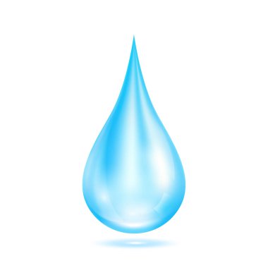 Vitaminler, kolajen serumu, beyaz arka planda mavi renkte düşer. Reklamlar için güzellik ürünleri. Tıbbi kavramlar. 3B Gerçekçi Vektör.