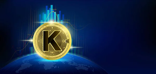 Kadena Goldmünze Token Kryptowährung Zukunft Blockchain Börse Und Kryptowährungen Leere — Stockvektor