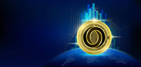 Moeda Ouro Rede Oasis Token Futuro Criptomoeda Mercado Ações Blockchain — Vetor de Stock