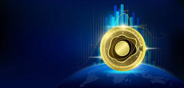 Moeda Ouro Dólar Pax Token Futuro Criptomoeda Mercado Ações Blockchain — Vetor de Stock