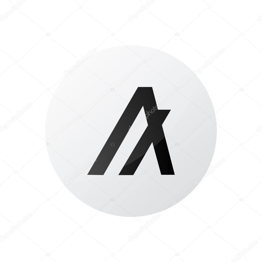 Algorand icon symbols isolated on white background. Cryptocurrency coin created in blockchain technology. Vector illustration.