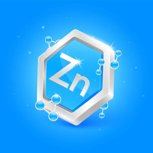 Zinc Minerals Pentagon Blue Shape Chemical Atom Molecule Orbit Logo — Stockvektor