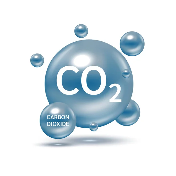 Carbon Dioxide Co2 Molecule Models Grey Chemical Formulas Scientific Ecology — Stock Vector