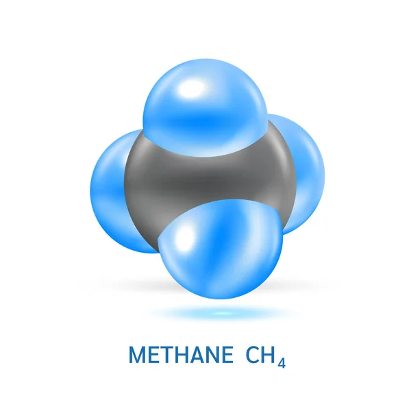 Modelos Moléculas Gas Metano Ch4 Fórmulas Químicas Físicas Gas Natural — Vector de stock