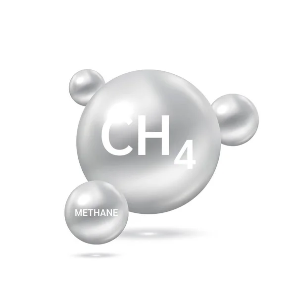 Modelos Moléculas Gas Metano Fórmulas Químicas Físicas Gas Natural Combustible — Archivo Imágenes Vectoriales