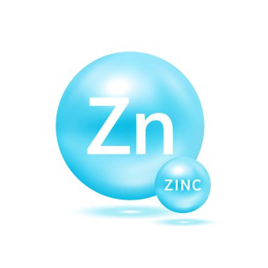 Zinc molecule models blue. Ecology and biochemistry concept. Isolated spheres on white background. 3D Vector Illustration. clipart svg vector 