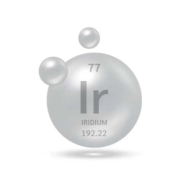 Molekul Iridium Model Perak Abu Abu Dan Rumus Kimia Unsur - Stok Vektor