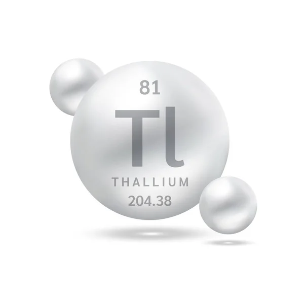 Molekul Talium Memodelkan Rumus Perak Dan Kimia Unsur Ilmiah Gas - Stok Vektor
