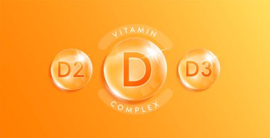 B vitamini karışımı damlacık, doğanın kimyasal formülü. Mineraller portakal suyu. Güzellik tedavisiyle beslenme derisi tasarımı. Metin için kopyalama alanı ile. Tıbbi bilimsel kavramlar. Gerçekçi 3B Vektör.