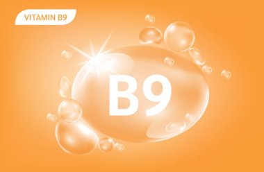 Serum kolajen vitamini B8 portakal suyu. Vitamin kompleksi ve doğadan gelen kimyasal formül. Güzellik tedavisi, beslenme, cilt bakımı. Tıbbi ve bilimsel kavramlar. 3D Gerçekçi Vektör EPS10.