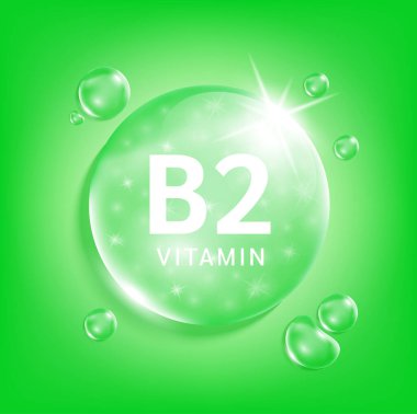 B2 vitamini yeşil damla suyu. Doğadan gelen kimyasal formüllü vitamin kompleksi serum kolajeni. Güzellik tedavisi, beslenme, cilt bakımı. Tıbbi ve bilimsel kavramlar. 3D Gerçekçi Vektör EPS10.