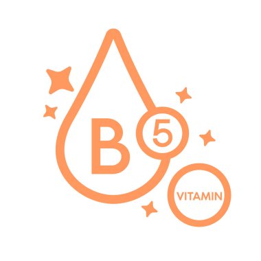 Mobil uygulama ve web siteleri için beyaz arka planda izole edilmiş B5 vitamin ikonu sembolü. Vektör illüstrasyonu.