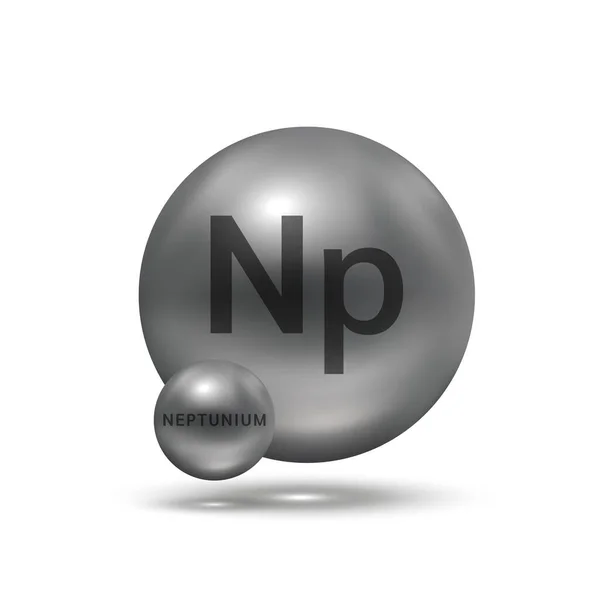 Molécula Neptunium Preta Conceito Ecologia Bioquímica Esferas Isoladas Sobre Fundo — Vetor de Stock