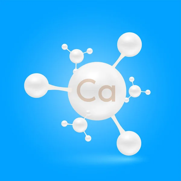 Molécule Blanche Calcium Vitamines Minéraux Jambe Osseuse Saine Concepts Compléments — Image vectorielle