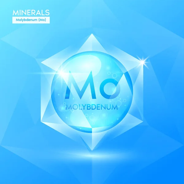 Molybdän Mineralien Form Von Edelsteinen Aus Blauen Kristallen Mineralkristalle Natürlicher — Stockvektor