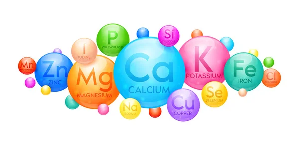 Minerallerin kalsiyum çinko demir kapsülü beyaz arka planda izole edilmiş. Besin vitaminleri besin takviyesi ya da kozmetik pankart tasarımı için vücudun olmazsa olmazıdır. Tıbbi kavramlar. 3B Vektör