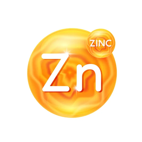 Minéraux Zinc Vitamines Supplément Essentiel Corps Santé Cristaux Minéraux Pierre — Image vectorielle