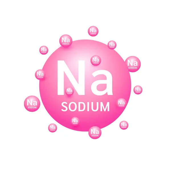 Pink Sodium Minerals White Background Natural Nutrients Vitamins Essential Body — Διανυσματικό Αρχείο