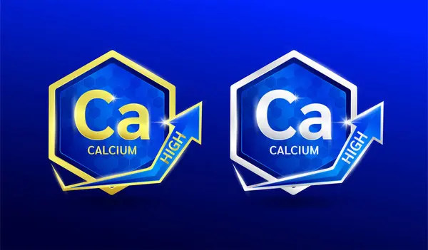Minéraux Riches Calcium Forme Hexagone Aluminium Argent Avec Flèche Brillante Illustrations De Stock Libres De Droits