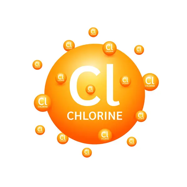 Orangefarbene Chlormineralien Auf Weißem Hintergrund Natürliche Nährstoffe Und Vitamine Die Vektorgrafiken