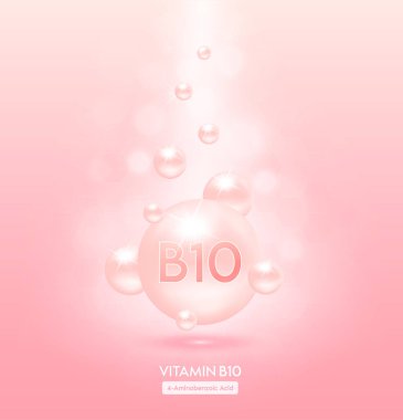 B10 vitamini krema topu yere düştü. Kimyasal formüllü serum vitaminleri. Güzellik tedavisi, beslenme, cilt bakımı. Tıbbi ve bilimsel kavramlar. 3D Gerçekçi Vektör EPS10.