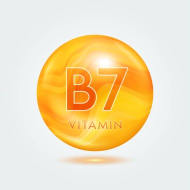 Portakal rengi B6 vitamini. Güzellik besin cildi. Vitamin kompleksi gri arka planda izole edilmiş. Ürün tasarımı için. Tıbbi ve bilimsel kavramlar. Simge 3D Vektör EPS10.