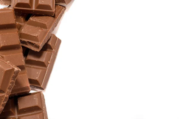 Chocolate Triturado Empilhado Com Espaço Cópia Para Texto Palavras Apresentação — Fotografia de Stock