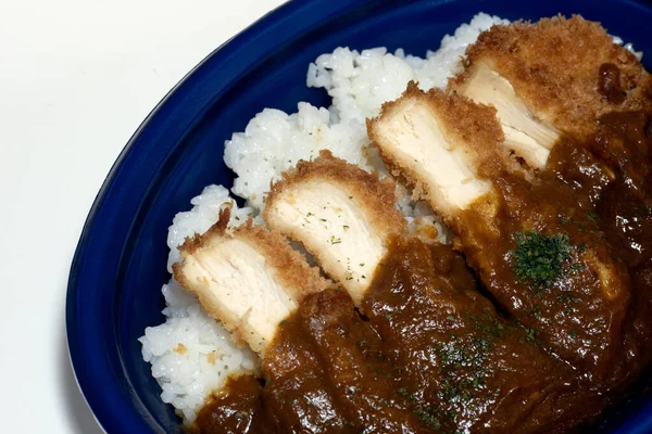 Chicken Katsu Kare Auf Reis Japanisches Bento Mittagessen Mit Gebratener — Stockfoto