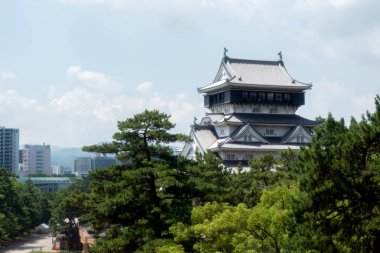 Kokura Castle landscape panorama midday photo clipart