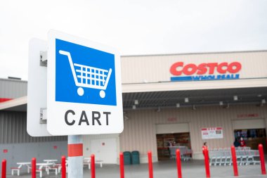 Alışveriş arabaları için market arabası ambarı tabelası