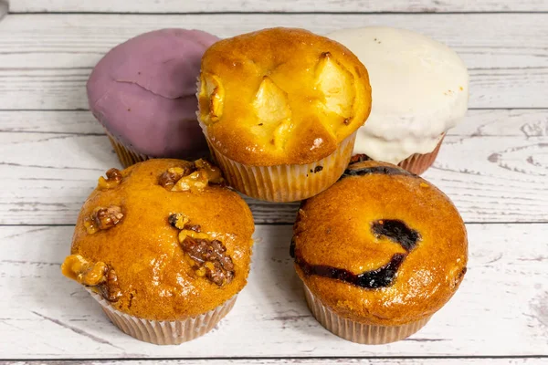 Muffin Fatti Casa Pieni Sapori Diversi — Foto Stock