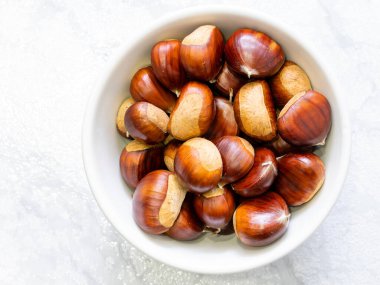 Avila, İspanya 'nın El Tiemblo bölgesindeki kestaneler