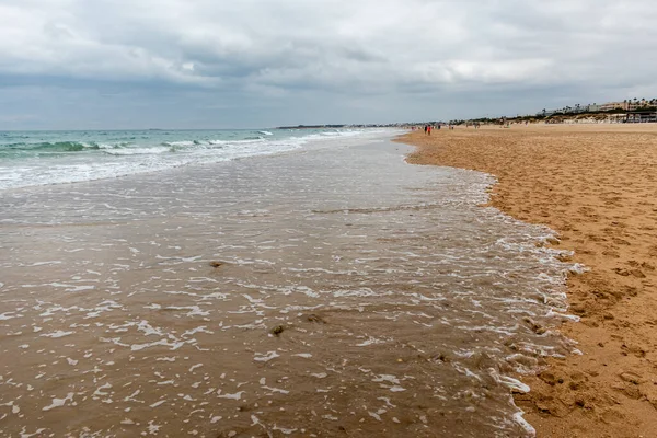 Пляж Барбелла Время Отлива Санкти Петри Чиклана Фронтера Кадис Испания — стоковое фото