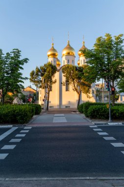 Madrid, İspanya 'daki Aziz Mary Magdalene Rus Ortodoks Katedrali' nin detayları.