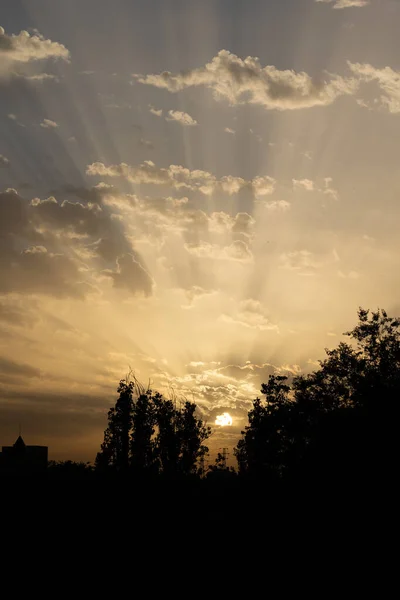 stock image dawns in the Carabanchel neighborhood of Madrid, Spain