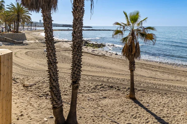 Městská Pláž Marbella Bez Lidí Provincii Malaga Španělsko — Stock fotografie