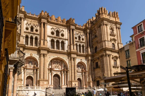 Details Van Buitengevel Van Kathedraal Van Malaga Spanje — Stockfoto