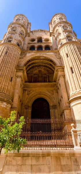 Detaljer Den Udvendige Facade Katedralen Malaga Spanien - Stock-foto